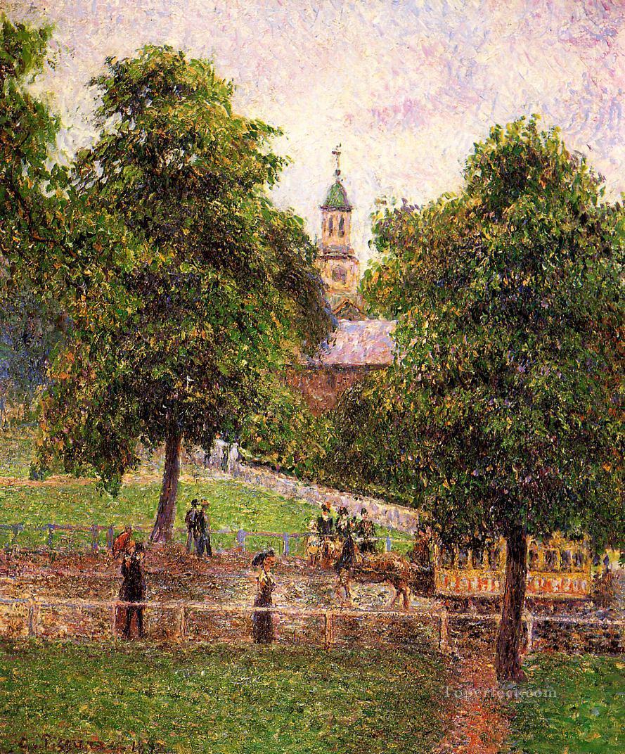キューの教会 1892年 カミーユ・ピサロ油絵